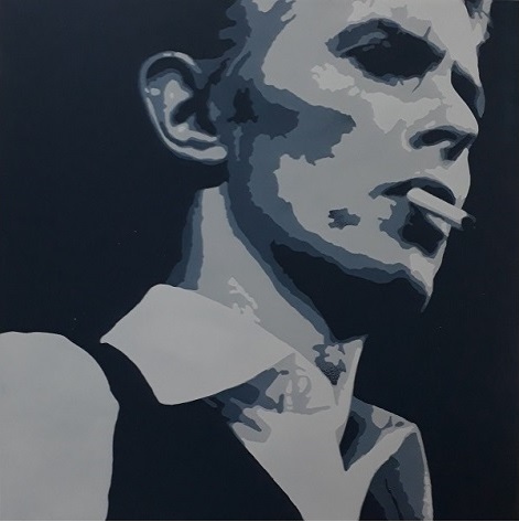 'Thin White Duke'<br>Emulsion on board<br>590x590mm